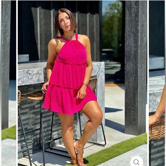 None Dresses & Skirts - Magenta swing dress